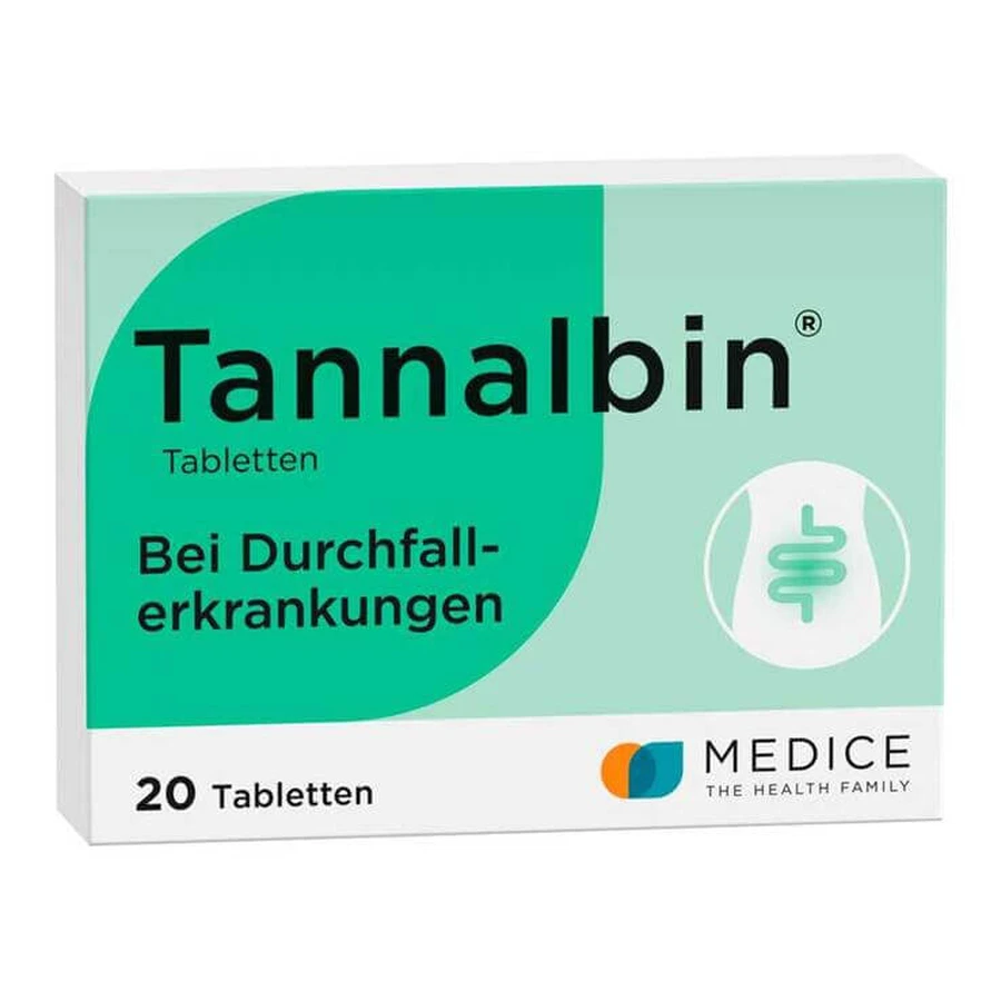 Comprimate Tannalbin® pentru afecțiuni diareice, 20 de comprimate