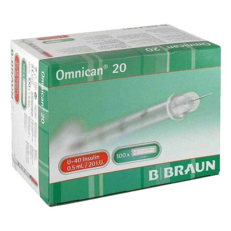 Omnican 20 0,5 ml Insulinspritzen U-40, 2x100 St Spritzen