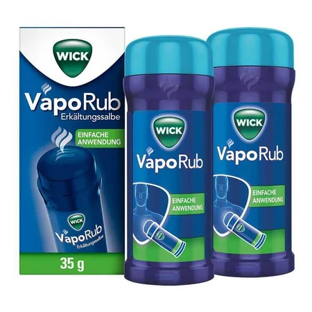 Pomada para el resfriado WICK VapoRub en aplicador, 2 x 35 g de pomada