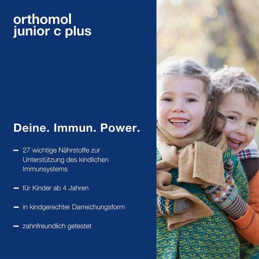 Orthomol Junior C plus, comprimidos masticables, sabor a frutos del bosque, 2 x 30 comprimidos masticables