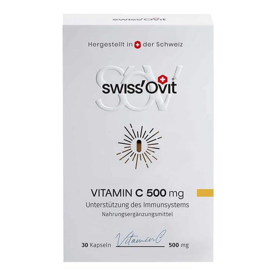 Swissovit Vitamine C 500 mg Capsules ter ondersteuning van het immuunsysteem, 30 capsules