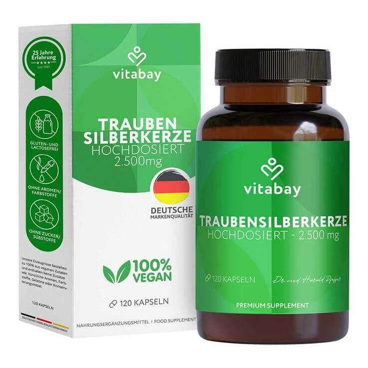 Traubensilberkerze Extrakt 2500 mg vegan Kapseln, 120 St Kapseln