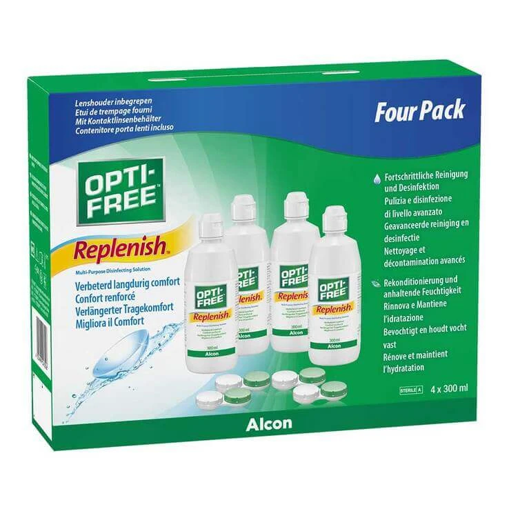Opti-Free Replenish Multifunktions-Desinfektion Lösung , 4X300 ml Flüssigkeit