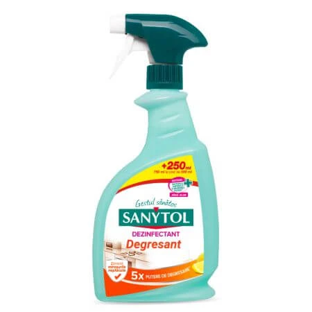 Küchen-Entfetter und Desinfektionsmittel, Zitrone, 500+250 ml, Sanytol