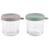 Set cu 2 recipiente din sticla, Sage Green/Gazelle, 2x250 ml, Beaba