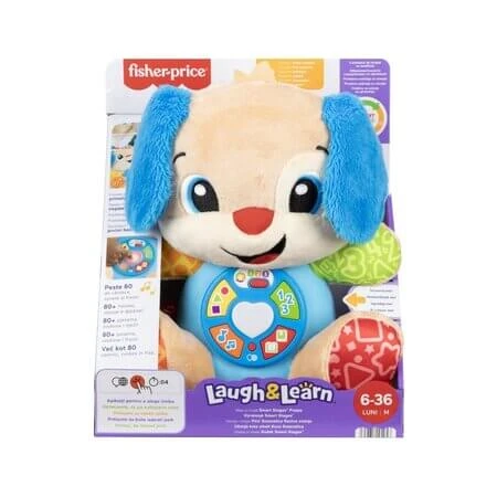Interaktives Welpen-Spielzeug mit blauen Ohren, lacht und lernt, 6–36 Monate, Fisher-Price