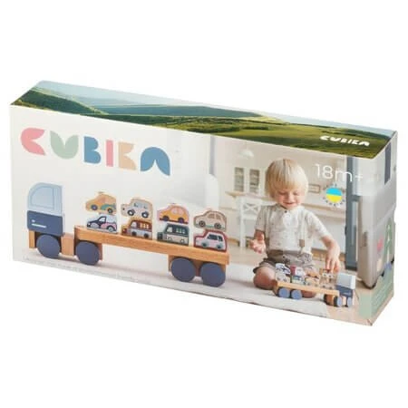 Holzspielzeug, Autotransporter, ab 18 Monaten, Cubika