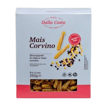 Strozzapreti-Nudeln aus gelbem Mais und Corvin-Mais, 250 g, Dalla Costa