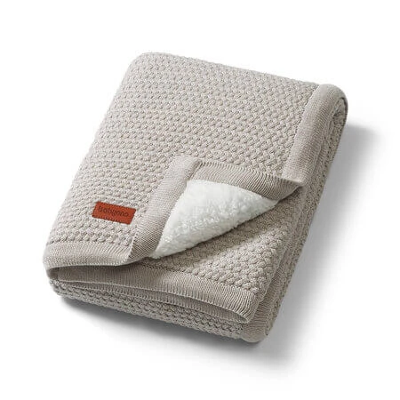 Babydecke aus Baumwolle mit Fleecefutter, 75 x 100 cm, grau, Babybio