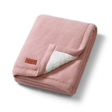 Babydecke aus Baumwolle mit Fleece-Futter, rosa, Babybio