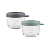Set cu 2 recipiente pentru hrana, Mineral/Sage Green, 2x150 ml, Beaba