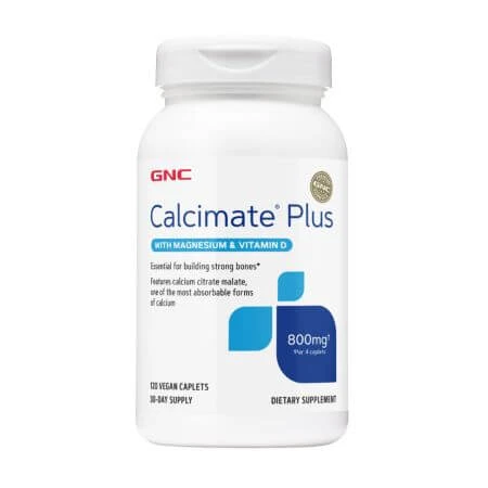 Calcimate Plus Kalzium 800 mg mit Magnesium und Vitamin D-3, 120 Kapseln, GNC