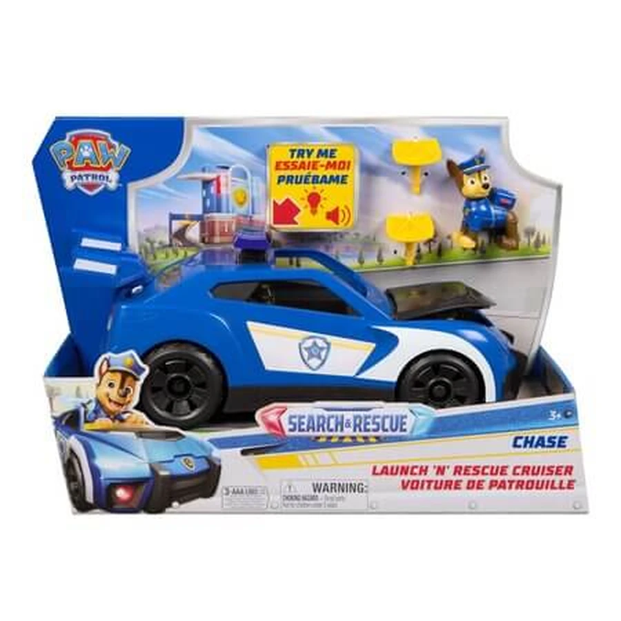 Set masinuta de salvare cu lumini si sunete Cruiser si figurina Chase Search & Rescue, 3 ani+, Patrula catelusilor
