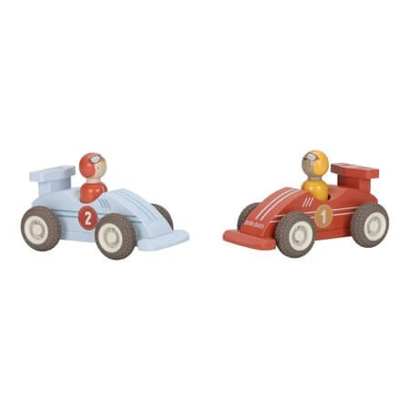 2er-Set Holzrennwagen mit Fahrer, ab 18 Monaten, Little Dutch
