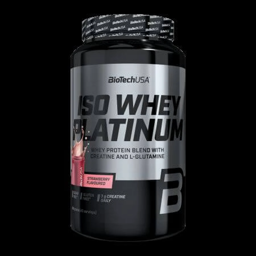 Iso Whey Platinum Proteinpulver, Erdbeere, 908 g, BioTechUSA
