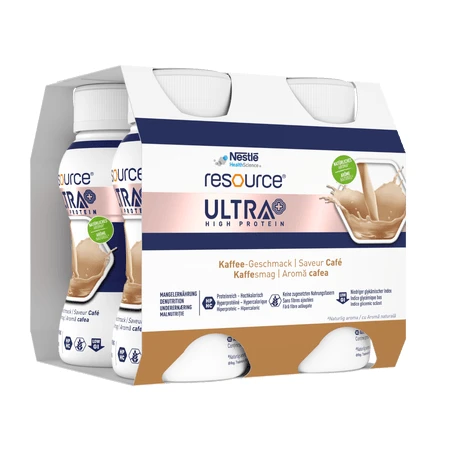 Resource High Protein Ultra+, Kaffee, ab 14 Jahren, 4 x 200 ml, Nestlé