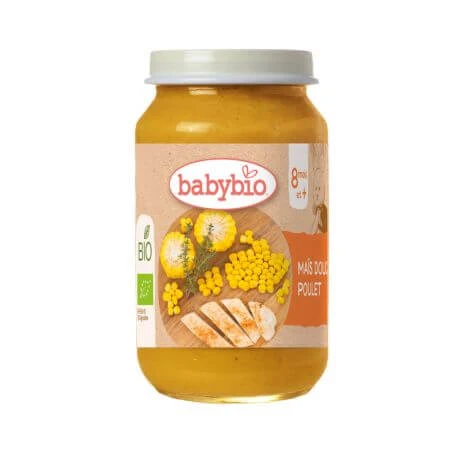 Bio-Mais-Hähnchen-Püree, ab 8 Monaten, 200 g, BabyBio
