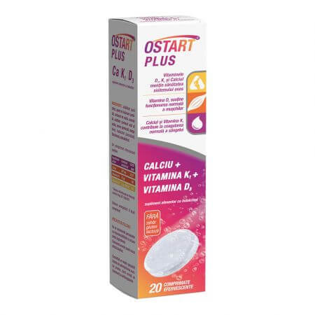 Ostart Plus Ca + K1 + D3, 20 Tabletten, Fiterman Pharma