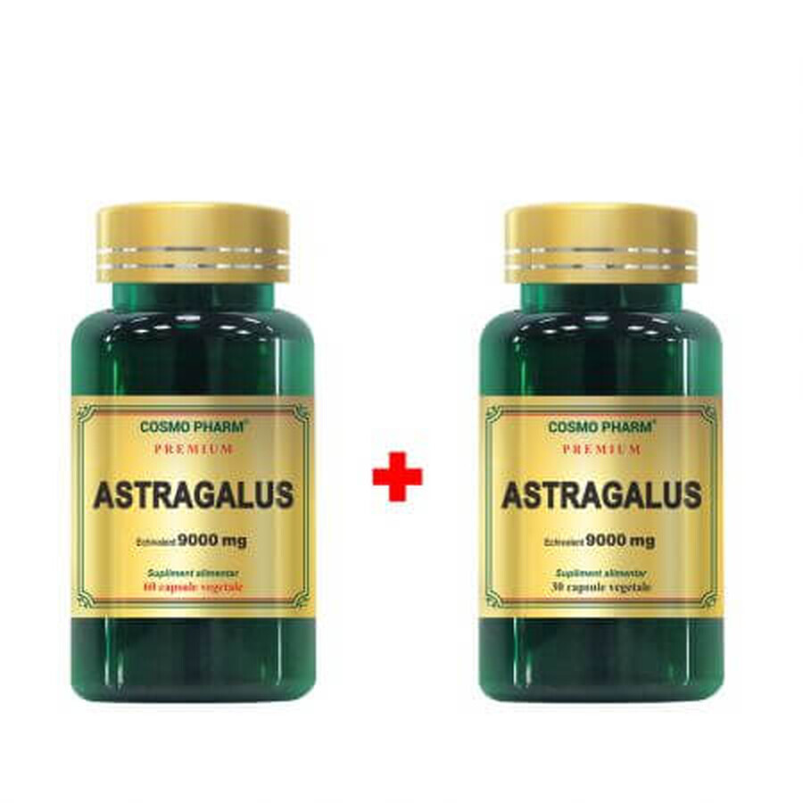 Astragalus-Extrakt Packung, 9000 mg, 60 + 30 Kapseln, Cosmopharm