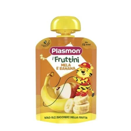 Apfel- und Bananenpüree, ab 12 Monaten, 130 g, Plasmon