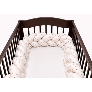Protectie impletita pentru patut, 240 cm, Bej, Mc Ana