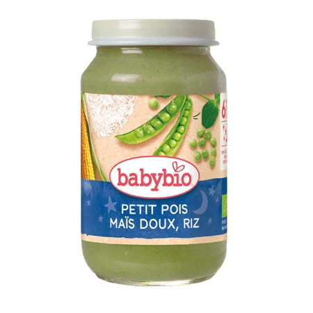 Bio-Püree aus Erbsen, Zuckermais und Reis, ab 6 Monaten, 200 g, Babybio