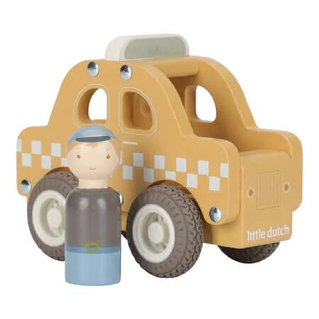 FSC-zertifiziertes Holzspielzeugauto, Taxi, ab 18 Monaten, Little Dutch