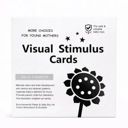 Set mit Schwarz-Weiß-Karten zur visuellen Stimulation, 0–3 Monate, OEM