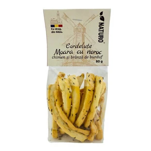 Lanières de fromage « Moara cu Noroc Burduf » au cumin, 80 g, Naturo