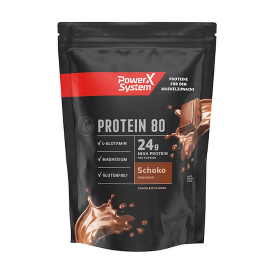 Protein 80 – proszek białkowy, smak czekoladowy, 360 g, system PowerX: ceny i cechy
