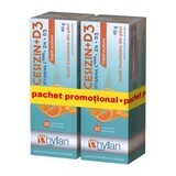 Pachet Promotional 1+1 Cesizin + D3 Hyllan, 2 x 10 comprimate efervescente, Hyllan