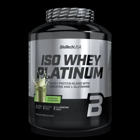 Iso Whey Platinum Proteinpulver, Pistazie, 1816 g, BioTechUSA