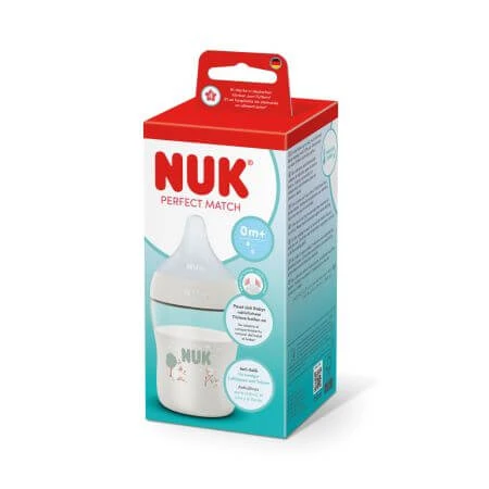 Perfect Match S-Flow-Flasche mit Silikonsauger, weiß, ab 0 Monaten, 150 ml, Nuk
