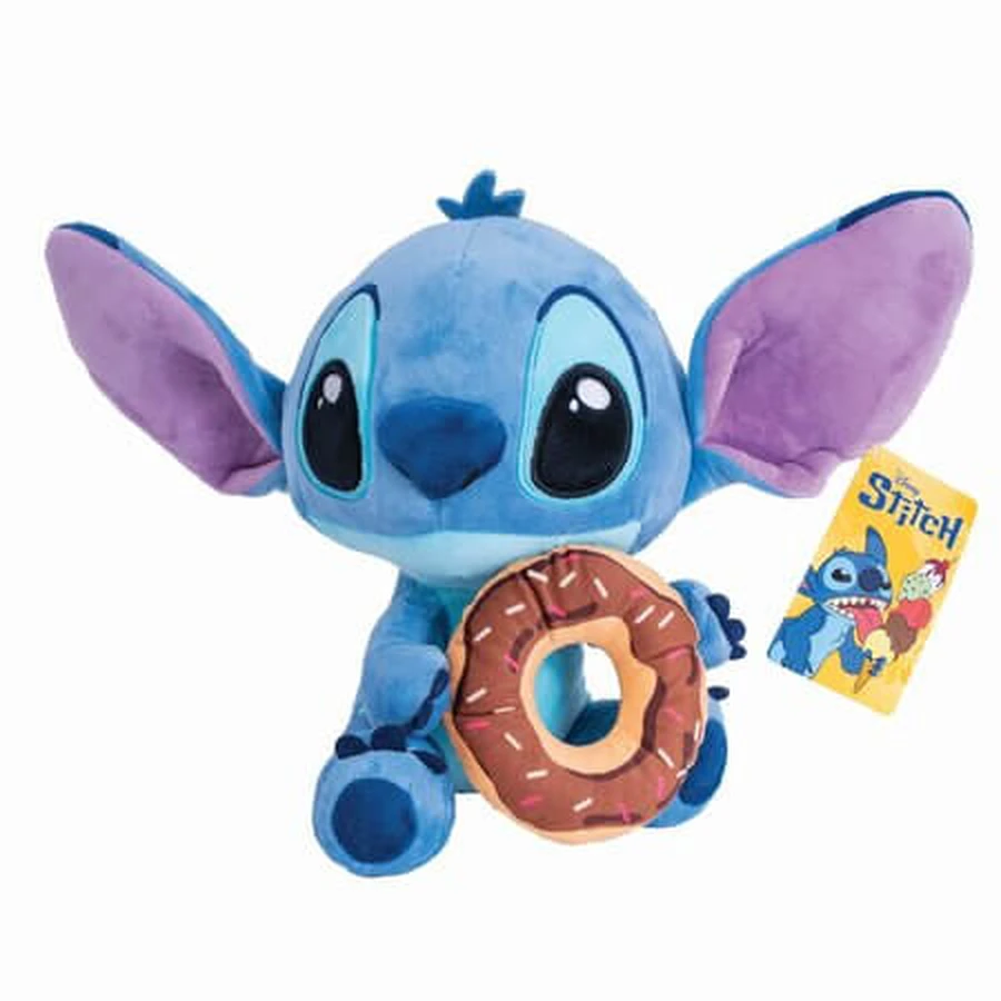 Stitch Plush Toy with a Doughnut, 25 cm, Disney