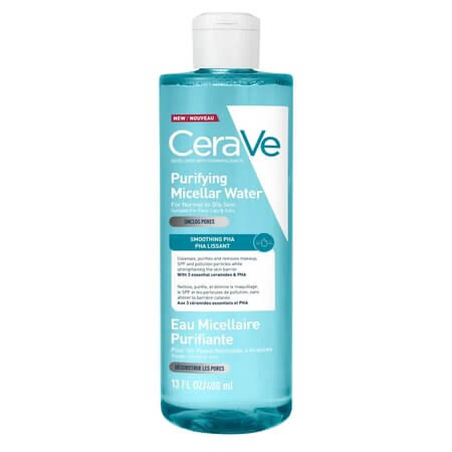 Apa micelara purifianta pentru ten normal si gras, 400 ml, CeraVe