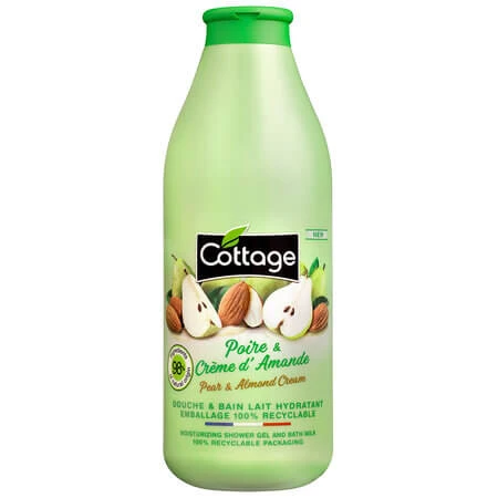 Duschgel und Bademilch, Birne und Mandel, 750 ml, Cottage