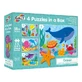 Set 4 puzzle-uri, Oceanul vesel, 18 luni+, 2-5 piese, Galt