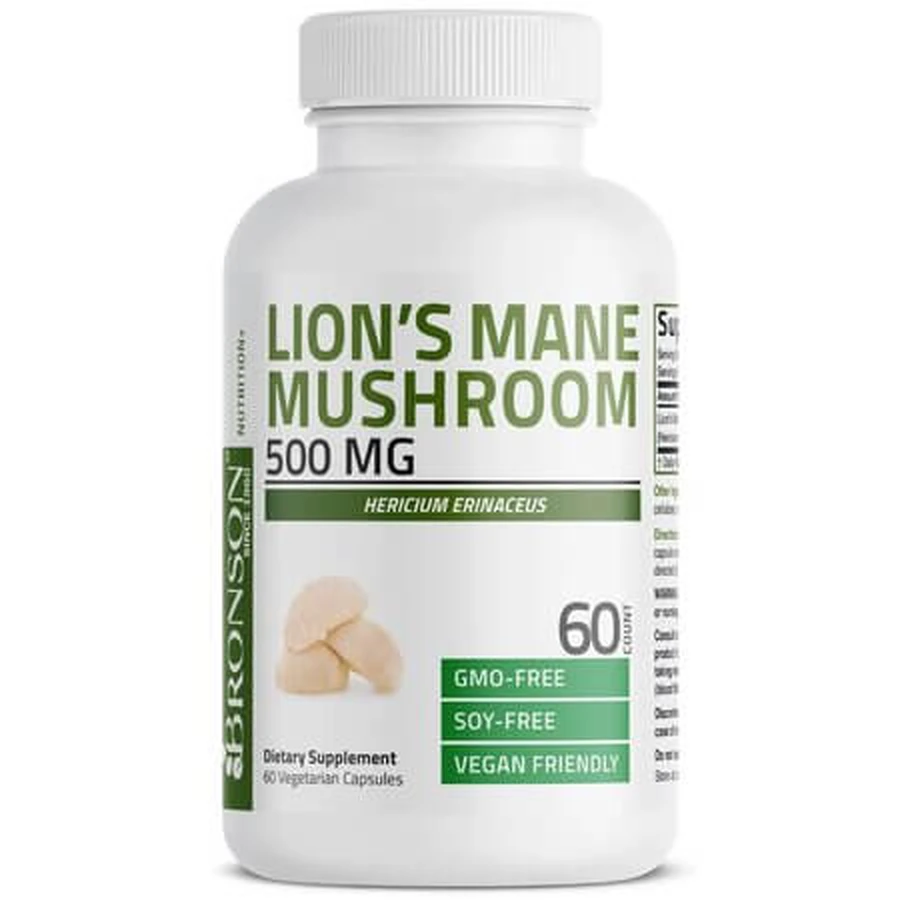 Lion's Mane Mushroom, 500 mg, 60 capsules, Bronson