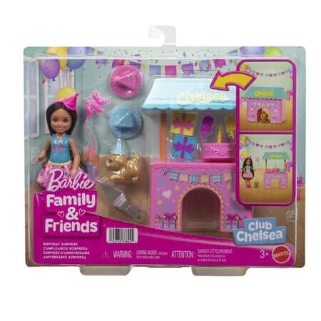 Barbie „Family and Friends“-Puppe, Chelseas Geburtstagsparty, ab 3 Jahren, Mattel