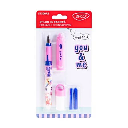 „You & Me“-Stift mit Radiergummi, rosa, Daco