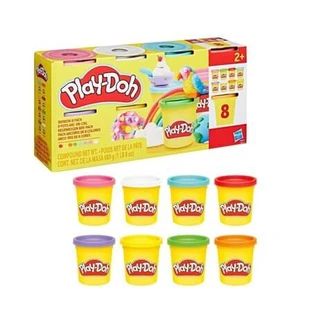 Zestaw 8 pojemników z plasteliną Play-Doh w kolorach tęczy, od 2 lat, Play-Doh
