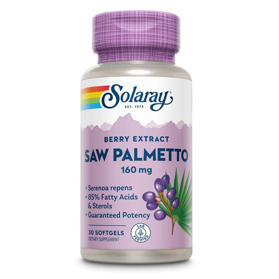 Sägepalme Solaray, 160 mg, 30 Weichkapseln, Secom