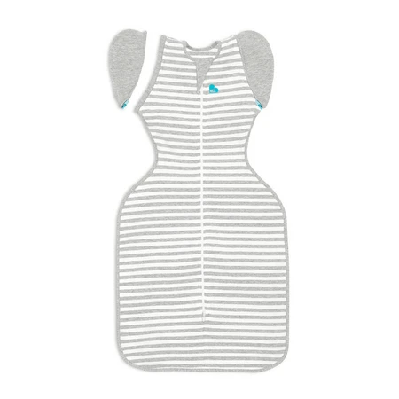 Swaddle Up Übergangsschlafsack zum Einwickeln und Drehen, Größe L, 1 TOG, Weiß und Grau, Love to Dream