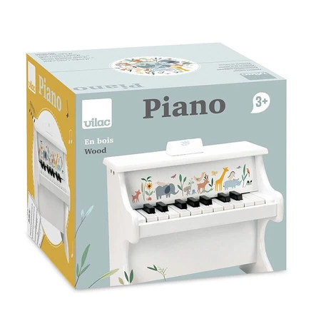 Piano de madera blanco con animales - Sarah Betz - Vilac