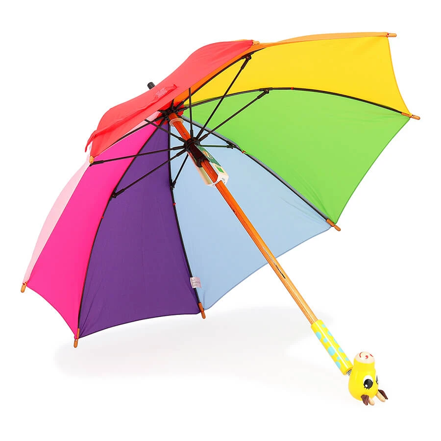 Parapluie pour enfants avec manche en bois - Girafe - Vilac