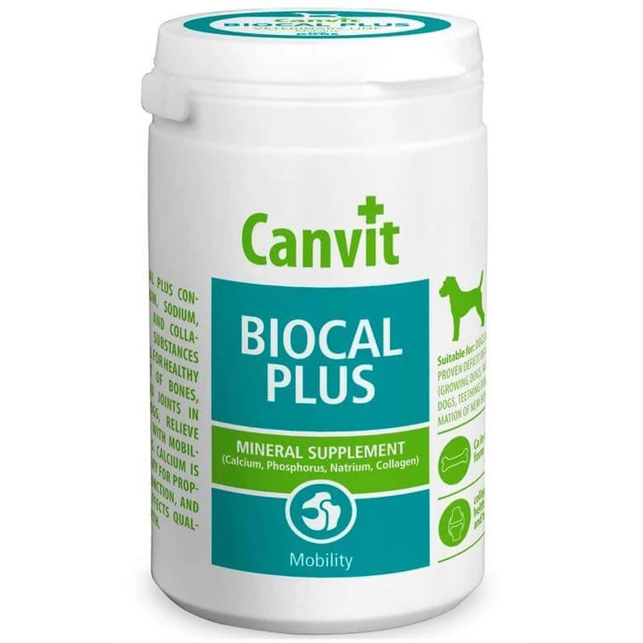 CANVIT Biocal Plus, XS-S, supliment sistem articular, sistem osos câini, flacon, 500g
