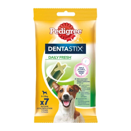 PEDIGREE DentaStix Daily Fresh, przysmaki dla psów małych ras, pałeczki, z zieloną herbatą, 7 sztuk: ceny i cechy