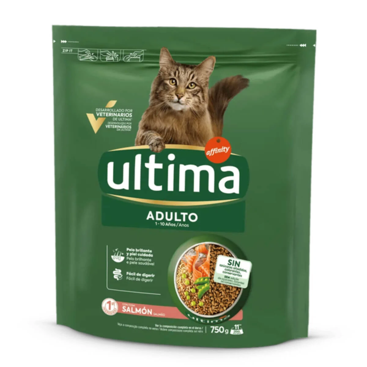 ULTIMA Adult, Lachs, Trockenfutter für Katzen, 750 g