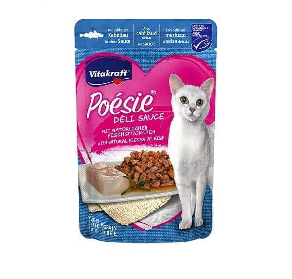 Vitakraft Poesie – mit Soße überzogene Beutel, 85 g