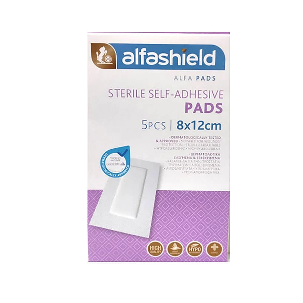 Alfashield | Sterile Heftpflaster, 8 x 12 cm | 5 Stück
